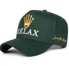 【新品未使用】RELAX キャップ グリーン スエード調 ベースボールキャップ