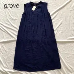 新品✨grove グローブ　ノースリーブ　スキッパー　ロングワンピース　Lサイズ