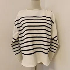 lugnoncure　白黒ストライプ 長袖ニット