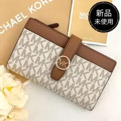 新品　正規品☆MICHAEL KORS 折り財布　ホワイト　レザー　二つ折り財布