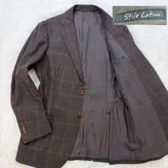 【極美品】スティレラティーノ カシミヤ混 グレンチェック イタリア製 2B 48