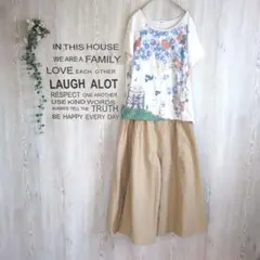 ✱ Samansa Mos2✱ゆったり　ロング　ガウチョパンツ　ベージュ