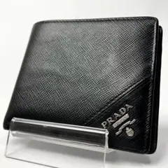 超極美品】PRADA マネークリップ サフィアーノレザー ブラック - メルカリ