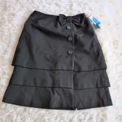【新品タグ付】Karl Park Lane リボン ラップスカート 7号 黒のサムネイル