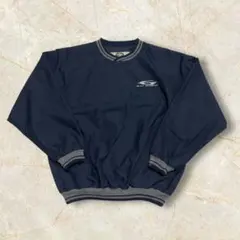 00s North End 肉厚ナイロンプルオーバー リブライン 刺繍 US紺M