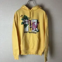 MTV フラワープリント パーカー イエロー