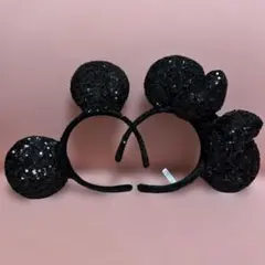 東京ディズニーリゾート ミッキー ミニー スパンコール カチューシャ ブラック