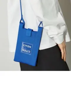 CITEN ニットクリアロゴミニショルダーバッグ　ブルー