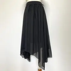 earth music&ecology F アシンメトリー ロングスカート 黒のサムネイル