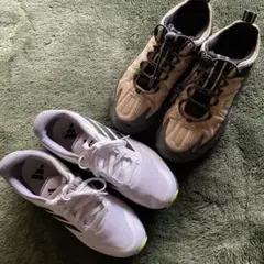 adidas、ZARA スニーカ2足組サイズ23 （36） 白/黒 &ベージュ