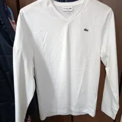 LACOSTE ホワイト Vネック Tシャツ US S