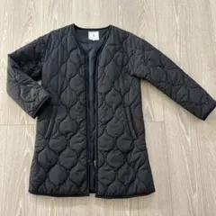 ロペピクニック　ブラック キルティングジャケット ロング丈