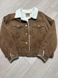 ブラウン コーデュロイ ボアジャケット　earth