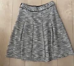 フレアスカート 白と黒のストライプ