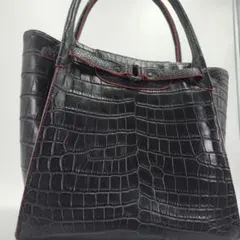 極美品✨アムルコ トートバッグ リアルクロコダイル 大容量 バイカラー