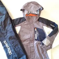 160 デサント　ヒートナビ　スキー　上下　グレー　ブラック　スノーウェア