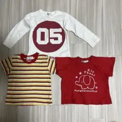 ベビー服Tシャツセット（長袖・ストライプ・エレファント）