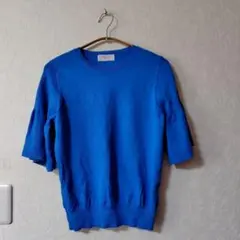 OPAQUE.CLIP ニット 半袖 青