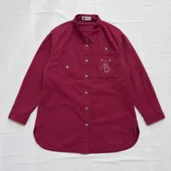 Ava Stone 刺繍 ロングシャツ ワインレッド Y2K レトロ 11号のサムネイル
