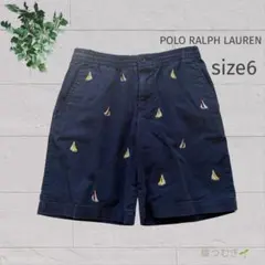 POLO RALPH LAUREN キッズショーツ サイズ6 ヨット刺繍ネイビー
