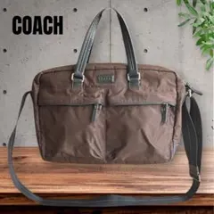 COACH F70681 ビジネスバッグ 2WAY ナイロン/レザー ブラウン