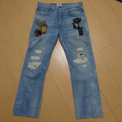 【美品】リーバイス 501 ダメージ加工 ワッペン付き W32