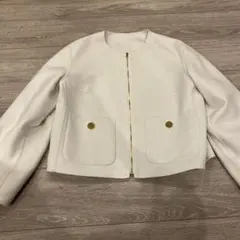 断*。様 ANAYI ノーカラージャケット サイズ38 ホワイト