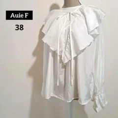 Auie F 透け感 つけ襟付き 長袖 ブラウス フリル袖