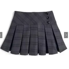 新品タグ付きGRLインパン裏地付チェック柄プリーツミニスカート[ac2563]