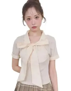 MAJESTIC LEGON 2wayリボンレイヤードライクトップスのサムネイル