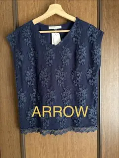 【新品】ARROW カットソー レース付き ネイビーのサムネイル