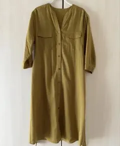 【1回着用のみ】 クードシャンス オリーブグリーン シャツワンピース Mサイズ