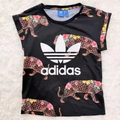 【美品】adidas Originals 総柄Tシャツ レオパード柄 花柄のサムネイル