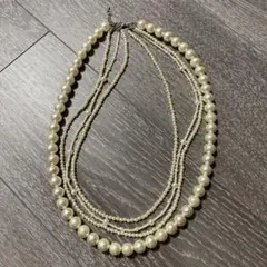 最終値下げ！ネックレス　フェイクパール　4連