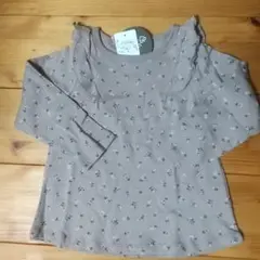 新品 petit main オーガニックコットン花柄長袖Tシャツ100