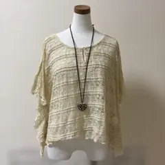 森ガール フェアリーグランジ 半袖 トップス y2k レース ポンチョ風