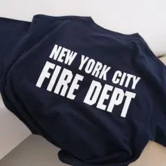 90s NYC FIRE DEPT Tシャツ ネイビーのサムネイル