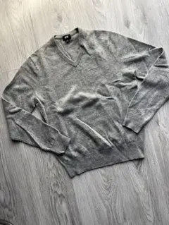 UNIQLO カシミヤVネックセーター レディース S ライトグレー