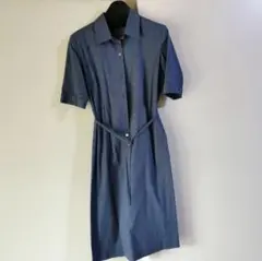 【美品】アリスバーリー シャツワンピース 半袖 ウエストベルト付き9号