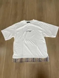 INGNI イングニ ドッキング Tシャツ 半袖 白 チェック 裾レイヤード