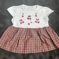 familiar チェリー刺繍 フレアスリーブチュニック