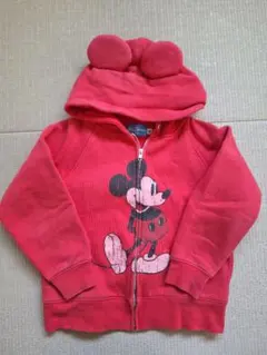 ミッキーマウス 赤耳付きパーカー 130cm