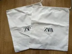 ZARA ホワイトショップ袋 2枚セット