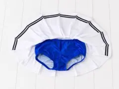 高光沢縦縞撥水低抵抗 Rheospec ダイナカット ネイビー Mサイズ 競パン