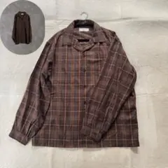 【美品】ADRER ドルマンスリーブオープンカラーシャツ Sサイズ ブラウン