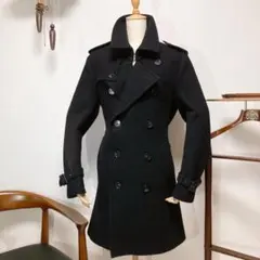 BURBERRY BLACK LABEL ウールコート トレンチ ブラック