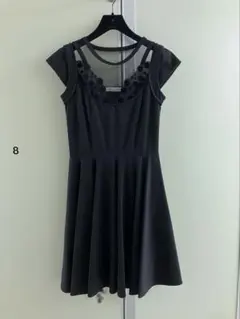 【VIKTOR&ROLF】BLACK レーヨン×ナイロン フレア ドレスのサムネイル