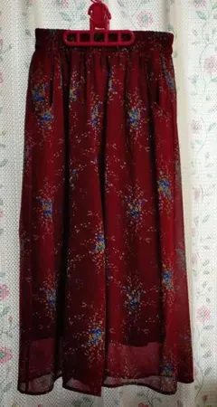 シフォン花柄キュロット