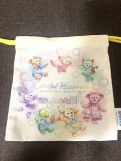 ダッフィ　カラフルハピネス　巾着