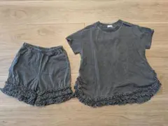 LOWRYS FARM キッズ　フリルTシャツ＆ショートパンツ　セットアップ